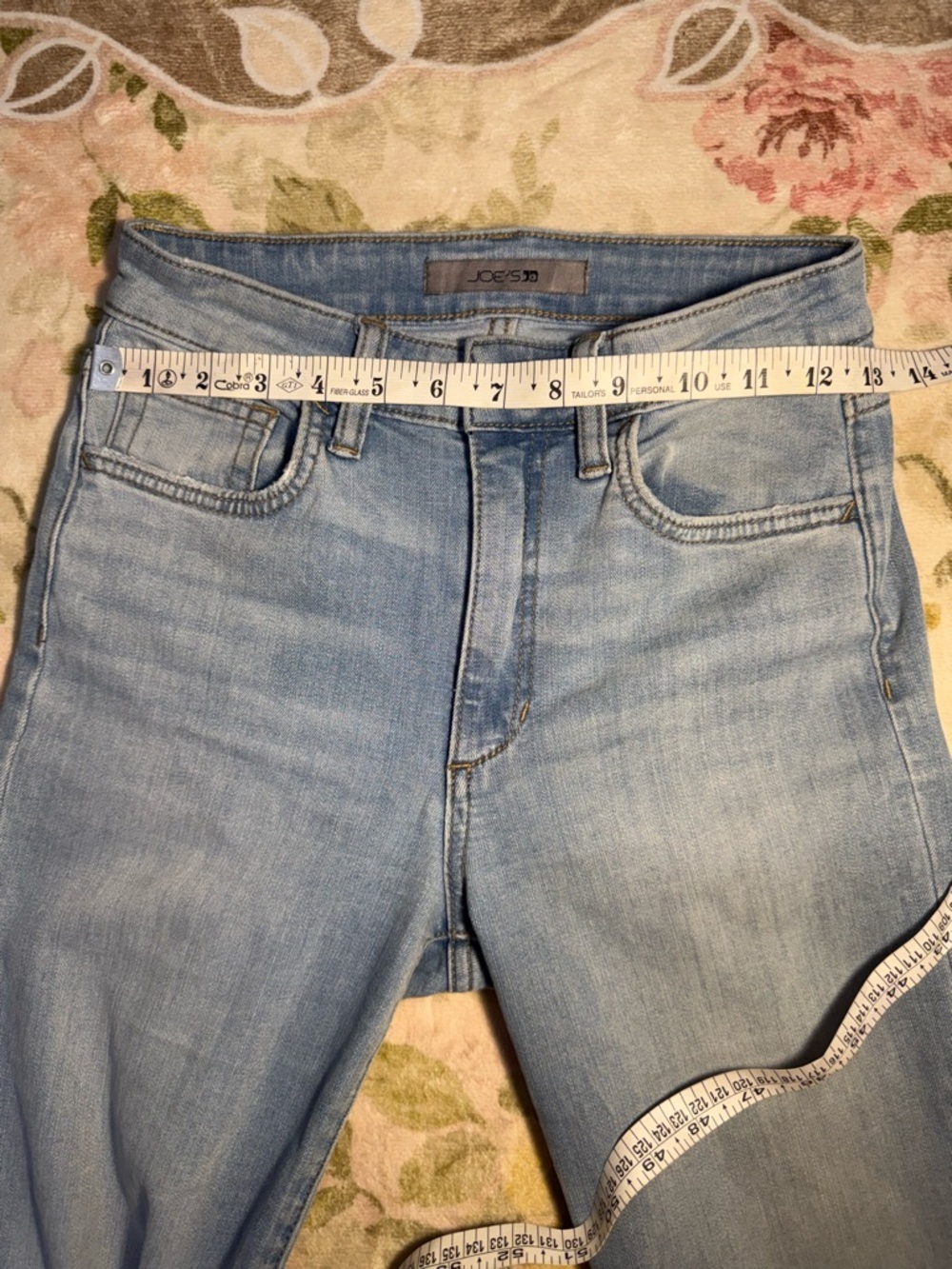 Joes Jean Flare Distressed Hem Light Wash High Rise Jeans - Picture 9 of 13